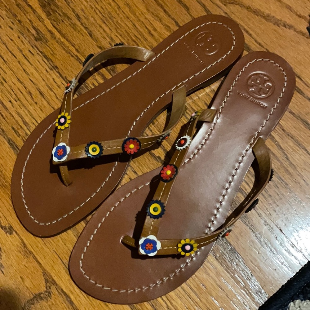 Tory Burch Leather Flip Flops